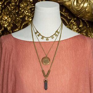 Indian Artisan Layered Boho Chic Sun & Crystal Statement Necklace 🌞✨